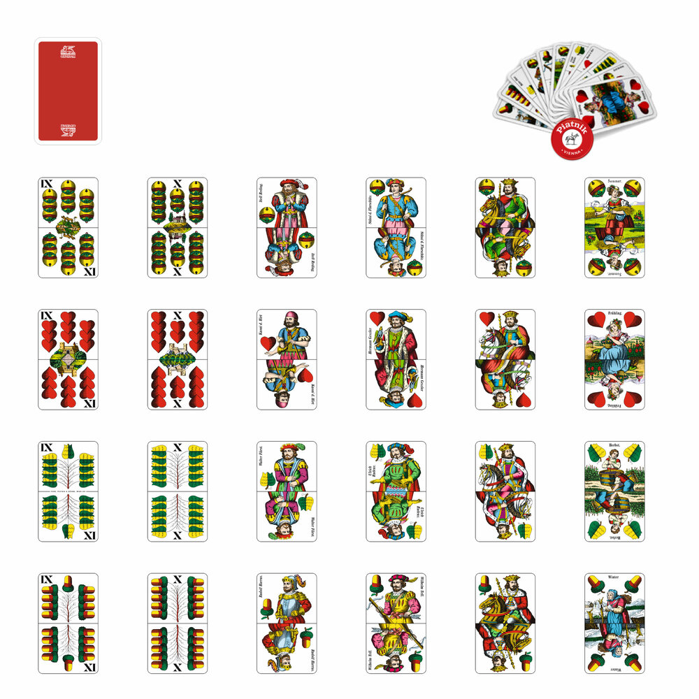 Schnapskarten Doppeldeutsch 24 Blatt